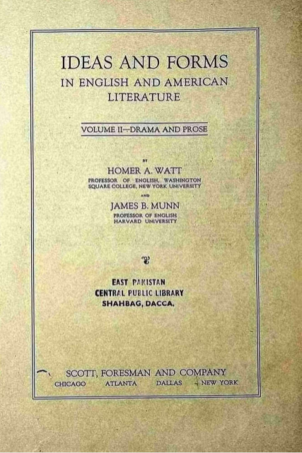  আইডিয়াস এন্ড ফরমস ইন ইংলিশ এন্ড আমেরিকান লিটারেচার 