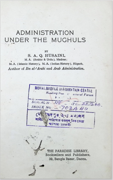 Administration under the mughuls